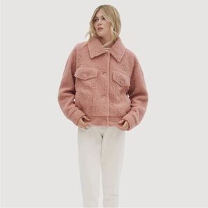 Noize Miley Women's Short Length Faux Sherpa Small Pink